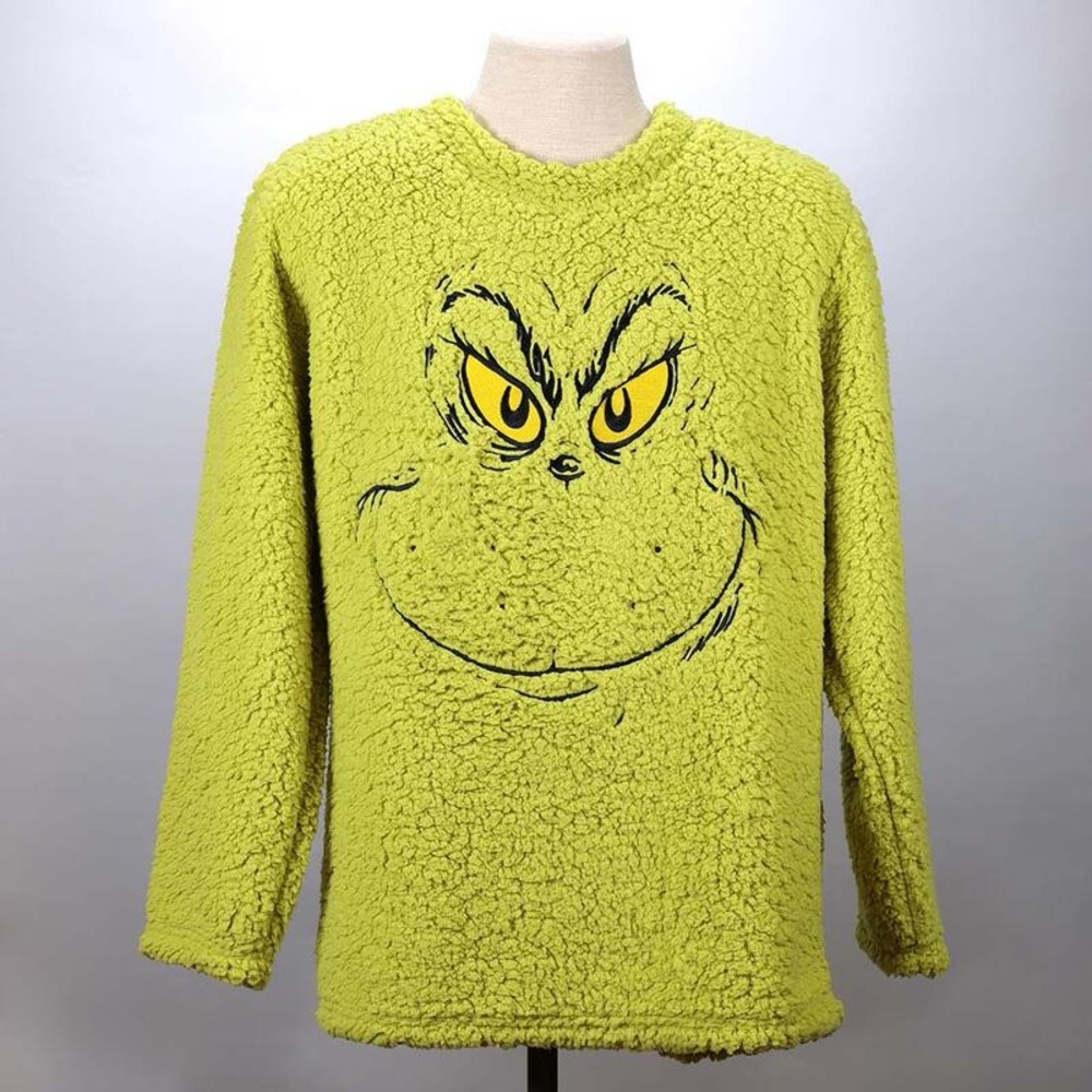 Grinch Sherpa Sweater L/XL- by Dr. Seuss